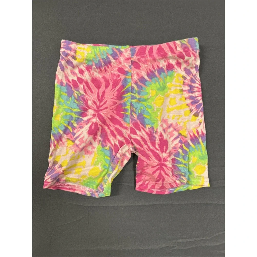 Children's Place Size Medium 7/8 Girls Shorts Tie Dye Rainbow waste band